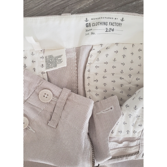 Clothing Factory Beige Pinstripe Pants Wide Leg Size 4 - Picture 6 of 10